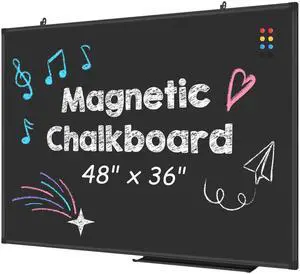 Magnetic Chalkboard 48 x 36 Large Wall Decor Blackboard | Chalk Board Aluminum Frame, Hanging for Restaurant Menu, School, Office and Home Magnetic Chalkboard 48 x 36 Large Wall Decor Blackboard | Chalk Board Aluminum Frame, Hanging for Restaurant Menu, School, Office and Home