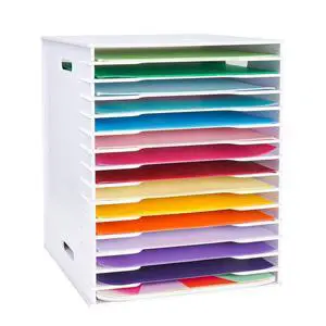 15 Tier Scrapbook Paper Organizer for 12" x 12" Paper Large Size | Desktop Organizer for Files, Cardstock and Documents, Ideal for Home, Office and Classrooms 15 Tier Scrapbook Paper Organizer for 12" x 12" Paper Large Size | Desktop Organizer for Files, Cardstock and Documents, Ideal for Home, Office and Classrooms