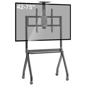 Smart Board Stand for 42-75" Interactive Whiteboards & TVs - Mobile Cart with 4 Lockable Wheels, Height Adjustable Design, 176lbs Capacity - Ideal for Classroom, E-Learning, Home Office Smart Board Stand for 42-75" Interactive Whiteboards & TVs - Mobile Cart with 4 Lockable Wheels, Height Adjustable Design, 176lbs Capacity - Ideal for Classroom, E-Learning, Home Office