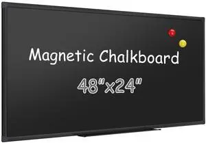 Magnetic Chalkboard 48 x 24 Inches - Black Aluminum Frame Chalk Board Words Sign Wall Decor Plaque for Business, Menu, School, Office - Magnet Bulletin Display Board Pizarra Magnetic Chalkboard 48 x 24 Inches - Black Aluminum Frame Chalk Board Words Sign Wall Decor Plaque for Business, Menu, School, Office - Magnet Bulletin Display Board Pizarra