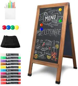 Magnetic A-Frame Chalkboard Easel Sign - Large 40" x 20" Rustic Sandwich Chalk Board Signs Outdoor Double Sided Sidewalk Pizarra for Business, Wedding, Menu Magnetic A-Frame Chalkboard Easel Sign - Large 40" x 20" Rustic Sandwich Chalk Board Signs Outdoor Double Sided Sidewalk Pizarra for Business, Wedding, Menu