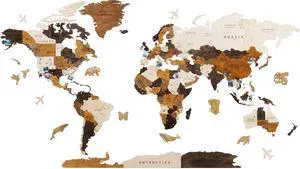 Multilayered 3D Wooden World Map Wall Decor, Wood Art Wall Decor, Mapa Mundi Para Pared, World Maps and Push Pins, Valentine's Day Gifts For Dad, Mom, Boss, Husband, Wife (Large) Multilayered 3D Wooden World Map Wall Decor, Wood Art Wall Decor, Mapa Mundi Para Pared, World Maps and Push Pins, Valentine's Day Gifts For Dad, Mom, Boss, Husband, Wife (Large)