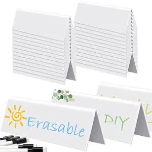 30 Sets Dry Erase Name Tent Cards with Black Markers 8.7 x 2.8 x 1.9 Inches White Reusable Name Plate Wipe Clean Desk Tags Sign for Classroom Table Office Conference Meeting Weddings 30 Sets Dry Erase Name Tent Cards with Black Markers 8.7 x 2.8 x 1.9 Inches White Reusable Name Plate Wipe Clean Desk Tags Sign for Classroom Table Office Conference Meeting Weddings
