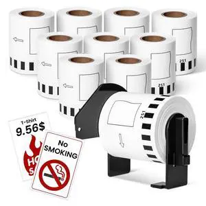 Compatible with Brother DK-2251 Continuous Length Black/Red Label 2.4x 50' | For QL-800, QL-810W, QL-820NWB Printers, 10 Rolls + 1 Frame, DK2251 DK-22251 White Paper Tape Compatible with Brother DK-2251 Continuous Length Black/Red Label 2.4x 50' | For QL-800, QL-810W, QL-820NWB Printers, 10 Rolls + 1 Frame, DK2251 DK-22251 White Paper Tape
