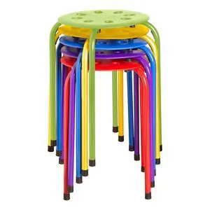 Commercial Furniture Stacking Stools for Kids and Adults, 17.75" Standard Height Portable Nesting Office and Classroom Stools, Assorted Color, Pack of 5 Commercial Furniture Stacking Stools for Kids and Adults, 17.75" Standard Height Portable Nesting Office and Classroom Stools, Assorted Color, Pack of 5