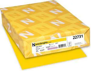 Color Cardstock,65 lb Cover Weight,8.5 x 11,Solar Yellow,250 Count (Pack of 8) Color Cardstock,65 lb Cover Weight,8.5 x 11,Solar Yellow,250 Count (Pack of 8)