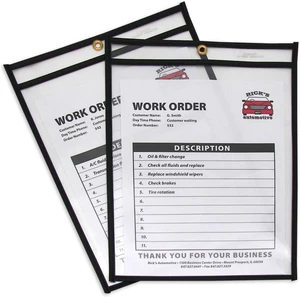 Stitched Shop Ticket Holders,Both Sides Clear,9 x 12 Inches,25 per Box (46912),(Pack of 5) Stitched Shop Ticket Holders,Both Sides Clear,9 x 12 Inches,25 per Box (46912),(Pack of 5)