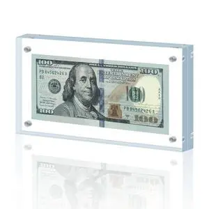 Dollar Bill Frame Display Acrylic Dollar Bill Holder 3.9X7.8Inch Thickened Frame for Dollar Bill Display Case Magnet Currency Display Frame Self Standing for Money Picture Photos Display Case (20) Dollar Bill Frame Display Acrylic Dollar Bill Holder 3.9X7.8Inch Thickened Frame for Dollar Bill Display Case Magnet Currency Display Frame Self Standing for Money Picture Photos Display Case (20)