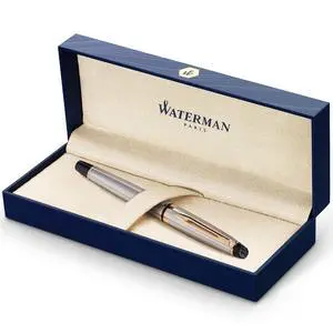 Expert Rollerball Pen Stainless Steel with 23k Gold Trim Fine Point Black Ink Gift Box Expert Rollerball Pen Stainless Steel with 23k Gold Trim Fine Point Black Ink Gift Box
