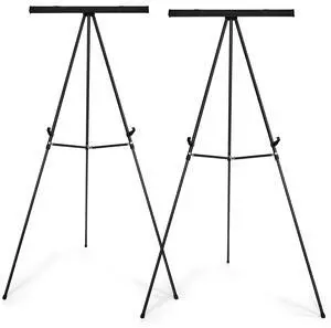 63 1/2'' Aluminum Flip Chart Easel Stand, Black,2 Pack | Display Easel with Adjustable Floor for Boardroom, Whiteboard, Paper Pads, Signage 63 1/2'' Aluminum Flip Chart Easel Stand, Black,2 Pack | Display Easel with Adjustable Floor for Boardroom, Whiteboard, Paper Pads, Signage