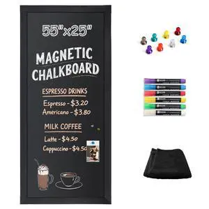 Extra Large Magnetic Chalkboard Words Sign - 55"x25" Solid Wood Black Frame Wall Decor Bulletin Display Board Long Plaque for Menu, Business, Bar, Home, Office Extra Large Magnetic Chalkboard Words Sign - 55"x25" Solid Wood Black Frame Wall Decor Bulletin Display Board Long Plaque for Menu, Business, Bar, Home, Office