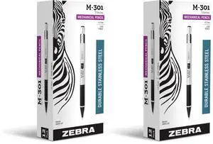 M-301 Mechanical Pencil, Stainless Steel Barrel, Medium Point, 0.7mm, Black Grip, 24-Pack M-301 Mechanical Pencil, Stainless Steel Barrel, Medium Point, 0.7mm, Black Grip, 24-Pack