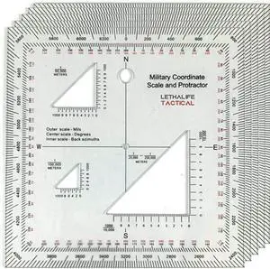 Pack of 5 Military Protractors For Land Nav Pack of 5 Military Protractors For Land Nav