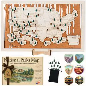 National Parks Map USA Travel Tracker with Checklist, Pins & Stickers Adventure Gift for Park Lovers, Couples & Families, Bucket List Wall Art Decor National Parks Map USA Travel Tracker with Checklist, Pins & Stickers Adventure Gift for Park Lovers, Couples & Families, Bucket List Wall Art Decor