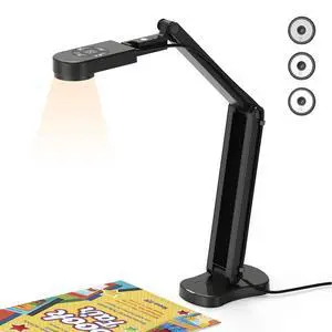 THUSTAR 8MP Document Camera & Webcam 4K with Dual Microphones, USB Visualiser A3-Size, 3-Level LED Lights, Image Invert Function, Fold, for Live Demo, Distance Education -Windows, macOS and Chrome OS THUSTAR 8MP Document Camera & Webcam 4K with Dual Microphones, USB Visualiser A3-Size, 3-Level LED Lights, Image Invert Function, Fold, for Live Demo, Distance Education -Windows, macOS and Chrome OS