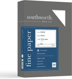 403C 25% Cotton Business Paper White 20 lbs. Wove 8-1/2 x 11 500/Box FSC,(Pack of 5) 403C 25% Cotton Business Paper White 20 lbs. Wove 8-1/2 x 11 500/Box FSC,(Pack of 5)
