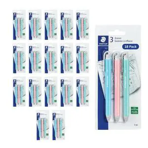 Vinyl Eraser Holder, 18-Pack | Soft Latex-Free Vinyl, Smudge-Free Clean Erasing for Drawing, Drafting, School & Office Use Vinyl Eraser Holder, 18-Pack | Soft Latex-Free Vinyl, Smudge-Free Clean Erasing for Drawing, Drafting, School & Office Use