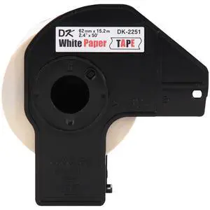 Genuine DK-22513PK Continuous Length Replacement Labels, Black/Red Label on White Paper Tape, Engineered with Excellence, 2.4 x 50 feet, (3) Rolls per Box (DK22513PK) Genuine DK-22513PK Continuous Length Replacement Labels, Black/Red Label on White Paper Tape, Engineered with Excellence, 2.4 x 50 feet, (3) Rolls per Box (DK22513PK)
