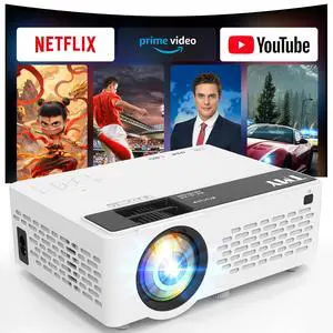 1080P Full HD Portable Mini Projector, Bluetooth Movie Projector, Compatible with TV Stick/Smartphone/PC/Game Console/HDMI/USB, Indoor & Outdoor Use, Built in Netflix app 1080P Full HD Portable Mini Projector, Bluetooth Movie Projector, Compatible with TV Stick/Smartphone/PC/Game Console/HDMI/USB, Indoor & Outdoor Use, Built in Netflix app