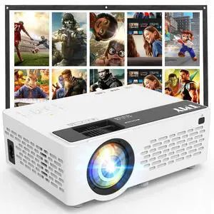 1080P Full HD Portable Mini Projector, Bluetooth Movie Projector, Compatible with TV Stick/Smartphone/PC/Game Console/HDMI/USB, Indoor & Outdoor Use, with Projector Screen 1080P Full HD Portable Mini Projector, Bluetooth Movie Projector, Compatible with TV Stick/Smartphone/PC/Game Console/HDMI/USB, Indoor & Outdoor Use, with Projector Screen
