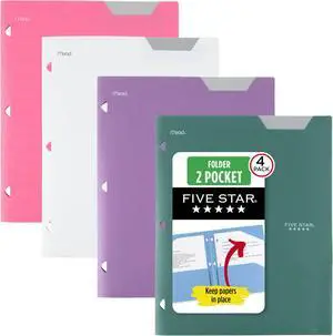2-Pocket Folder,Plastic Folder with Stay-Put Tabs,Fits 3-Ring Binder,Holds 8-1/2" x 11" Paper,Tidewater Blue,White,Amethyst Purple,Harvest Yellow (38065),4 Count (Pack of 6) 2-Pocket Folder,Plastic Folder with Stay-Put Tabs,Fits 3-Ring Binder,Holds 8-1/2" x 11" Paper,Tidewater Blue,White,Amethyst Purple,Harvest Yellow (38065),4 Count (Pack of 6)