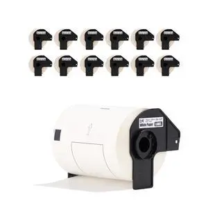 Genuine DK-124712PK Die-Cut Large Shipping Labels, 4.07 in x 6.4 in (103 mm x 164 mm), White Paper Labels, 180 per Roll, 12 Rolls per Box, for use with Select QL Label Printers Genuine DK-124712PK Die-Cut Large Shipping Labels, 4.07 in x 6.4 in (103 mm x 164 mm), White Paper Labels, 180 per Roll, 12 Rolls per Box, for use with Select QL Label Printers