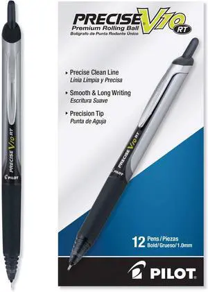 Precise V10 RT Refillable & Retractable Rolling Ball Pens, Bold Point 1 mm, Blue(Pack of 144) Precise V10 RT Refillable & Retractable Rolling Ball Pens, Bold Point 1 mm, Blue(Pack of 144)