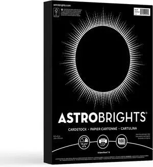 Astrobrights Color Cardstock,65 lb Cover Weight,8.5 x 11,Eclipse Black,100 Count (Pack of 6) Astrobrights Color Cardstock,65 lb Cover Weight,8.5 x 11,Eclipse Black,100 Count (Pack of 6)
