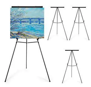 63 1/2'' Aluminum Flip Chart Easel Stand, Black, 4 Pack | Display Easel with Adjustable Floor for Boardroom, Whiteboard, Paper Pads, Signage 63 1/2'' Aluminum Flip Chart Easel Stand, Black, 4 Pack | Display Easel with Adjustable Floor for Boardroom, Whiteboard, Paper Pads, Signage