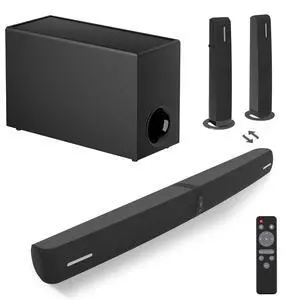 Sound Bar with Subwoofer, 110W Sound Bar for Smart TV with Adjustable Deep Bass & Volume Boost & 3 Equalizer Modes, Bluetooth/ARC/Opt/AUX, Detachable Soundbar for TV/PC/Gaming/Projectors Sound Bar with Subwoofer, 110W Sound Bar for Smart TV with Adjustable Deep Bass & Volume Boost & 3 Equalizer Modes, Bluetooth/ARC/Opt/AUX, Detachable Soundbar for TV/PC/Gaming/Projectors