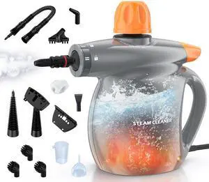 Steam Cleaner, Pressurized Handheld 13pcs Multi-Purpose Natural Deep Cleaning Steamer, Portable Steamer for Cleaning Home, Grout, Kitchen, Car, Window, Upholstery, Bathroom and Clothes, Gray Steam Cleaner, Pressurized Handheld 13pcs Multi-Purpose Natural Deep Cleaning Steamer, Portable Steamer for Cleaning Home, Grout, Kitchen, Car, Window, Upholstery, Bathroom and Clothes, Gray