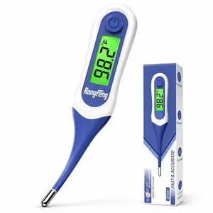 Digital Thermometer for Adults and Kids,Fast 8-Second Oral Thermometer with Fever Alarm,Waterproof Baby Thermometer for Oral Rectal Underarm,3-Color Backlit LCD,BPA Free,Storage Case Included Digital Thermometer for Adults and Kids,Fast 8-Second Oral Thermometer with Fever Alarm,Waterproof Baby Thermometer for Oral Rectal Underarm,3-Color Backlit LCD,BPA Free,Storage Case Included