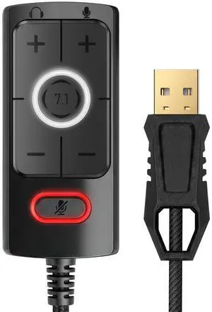 S03 USB Sound Card, 7.1 Virtual Surround Sound Gaming Audio Adapter, Plug & Play USB to 3.5mm Headphone and Microphone Jack with Volume Control, Mic Mute, for PC, Laptop and Gaming Devices S03 USB Sound Card, 7.1 Virtual Surround Sound Gaming Audio Adapter, Plug & Play USB to 3.5mm Headphone and Microphone Jack with Volume Control, Mic Mute, for PC, Laptop and Gaming Devices