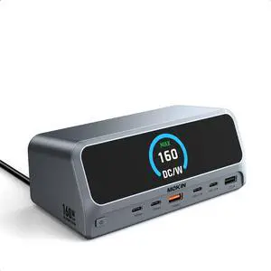 13-in-1 USB C Docking Station with LCD Display & Built-in Power, Dual 4K@60Hz HDMI, 10Gbps USB-A/C, 100W PD, 160W, Gigabit Ethernet, Privacy Button, for MacBook Pro/Air, Dell, HP, Lenovo 13-in-1 USB C Docking Station with LCD Display & Built-in Power, Dual 4K@60Hz HDMI, 10Gbps USB-A/C, 100W PD, 160W, Gigabit Ethernet, Privacy Button, for MacBook Pro/Air, Dell, HP, Lenovo
