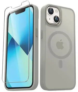 for iPhone 14 Case, iPhone 13 Case, Matte Magnetic Case, Titanium Gray for iPhone 14 Case, iPhone 13 Case, Matte Magnetic Case, Titanium Gray