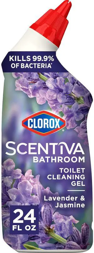 Scentiva Toilet Cleaning Gel, Lavender and Jasmine, Bleach-Free, Kills 99.9% of Bacteria, 24 oz, Pack of 6 Scentiva Toilet Cleaning Gel, Lavender and Jasmine, Bleach-Free, Kills 99.9% of Bacteria, 24 oz, Pack of 6
