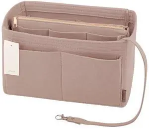 Purse Organizer Insert, Felt Bag Organizer with Metal Zipper, Handbag & Tote Shaper, For Speedy Neverfull Tote, 7 Sizes(Medium, Beige) Purse Organizer Insert, Felt Bag Organizer with Metal Zipper, Handbag & Tote Shaper, For Speedy Neverfull Tote, 7 Sizes(Medium, Beige)