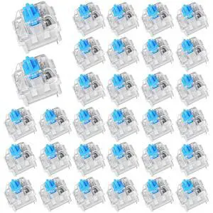 30Pcs Blue Switch Replacement, 3 PIN Mechanical Keyboard Switches, Clicky with Strong Tactile Feedback, Accurate Typing, Dustproof, Office and Gaming LED Keyboard Universal Replacement Parts 30Pcs Blue Switch Replacement, 3 PIN Mechanical Keyboard Switches, Clicky with Strong Tactile Feedback, Accurate Typing, Dustproof, Office and Gaming LED Keyboard Universal Replacement Parts