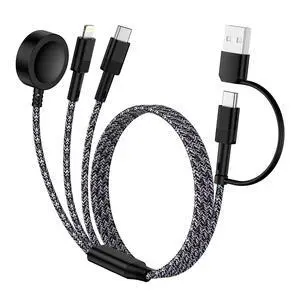 for Apple Watch Charger,3 in 2 USB C/Lightning/USB A Compatible with iWatch 11 10 9 8 7 6 5 4 3 2 1 Ultra SE,5FT Multi Fast Charging Cable Magnetic Wireless Charger Cord for iPhone 17 16 15 14 13 12 for Apple Watch Charger,3 in 2 USB C/Lightning/USB A Compatible with iWatch 11 10 9 8 7 6 5 4 3 2 1 Ultra SE,5FT Multi Fast Charging Cable Magnetic Wireless Charger Cord for iPhone 17 16 15 14 13 12