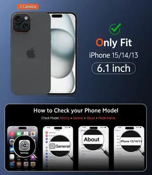 for iPhone 15 Case Matte: iPhone 14/13 Case Magnetic Phone Cases with Screen Protector Compatible with Magsafe Slim Anti Yellowing Rugged Protective Translucent Cell Cover (C-Black) for iPhone 15 Case Matte: iPhone 14/13 Case Magnetic Phone Cases with Screen Protector Compatible with Magsafe Slim Anti Yellowing Rugged Protective Translucent Cell Cover (C-Black)