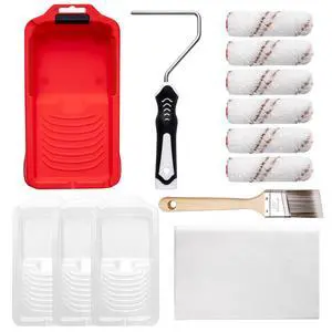 Mini Paint Roller Kit-13 Piece, 4-Inch Microfiber Paint Rollers with Ergonomic Handle, Small Roller Paint Brush, Paint Tray with 3 Liners, Perfect for House Painting, Trim, and Touch-Ups Mini Paint Roller Kit-13 Piece, 4-Inch Microfiber Paint Rollers with Ergonomic Handle, Small Roller Paint Brush, Paint Tray with 3 Liners, Perfect for House Painting, Trim, and Touch-Ups