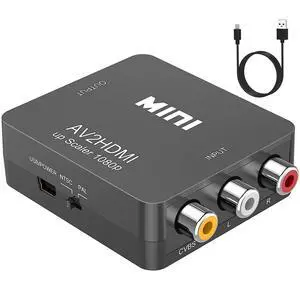 RCA to HDMI,AV to HDMI Converter, 1080P Mini RCA Composite CVBS Video Audio Converter Adapter Supporting PAL/NTSC for TV/PC/ PS3/ STB/Xbox VHS/VCR/Blue-Ray DVD Players, Grey RCA to HDMI,AV to HDMI Converter, 1080P Mini RCA Composite CVBS Video Audio Converter Adapter Supporting PAL/NTSC for TV/PC/ PS3/ STB/Xbox VHS/VCR/Blue-Ray DVD Players, Grey