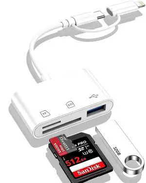 USB C SD Card Reader for iPhone 17e 17 Pro Max 16e 16 15, Camera Adapter USB C SD Card Reader for iPhone 17e 17 Pro Max 16e 16 15, Camera Adapter