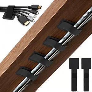 80 PCS Hook and Loop Cable Ties, Self Adhesive Cable Management Straps, Reusable Cord and Wire Organizer Clips for Under Desk, Computer, TV, Gaming Setup, Home Office and Kitchen, Black 80 PCS Hook and Loop Cable Ties, Self Adhesive Cable Management Straps, Reusable Cord and Wire Organizer Clips for Under Desk, Computer, TV, Gaming Setup, Home Office and Kitchen, Black