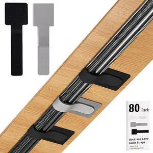 80PCS Hook and Loop Cable Straps, Cable Management Under Desk, Adhesive Cable Tie, Reusable Wire Organizer for Cords, Cord Management, Computer Accessories for Desk, Home Office Essentials, Black+Gray 80PCS Hook and Loop Cable Straps, Cable Management Under Desk, Adhesive Cable Tie, Reusable Wire Organizer for Cords, Cord Management, Computer Accessories for Desk, Home Office Essentials, Black+Gray
