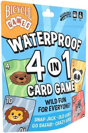 Waterproof 4-in-1 Card Games Set Plastic Deck Family Travel Pack Waterproof 4-in-1 Card Games Set Plastic Deck Family Travel Pack