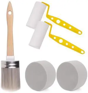 5-Piece Professional Paint Trim Tool Kit for All-in-ONE Paint- 1.6" Paint Brush for Trim, 2 Small Foam Paint Roller & 2 Round Sponges 5-Piece Professional Paint Trim Tool Kit for All-in-ONE Paint- 1.6" Paint Brush for Trim, 2 Small Foam Paint Roller & 2 Round Sponges