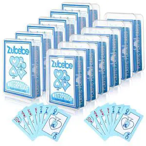 12 Decks Waterproof Plastic Playing Cards Bulk for Beach Pool Party, Standard Poker with Plastic Storage Box for Blackjack Euchre Canasta for Pool Beach Water Party Camping Supply Table Game 12 Decks Waterproof Plastic Playing Cards Bulk for Beach Pool Party, Standard Poker with Plastic Storage Box for Blackjack Euchre Canasta for Pool Beach Water Party Camping Supply Table Game