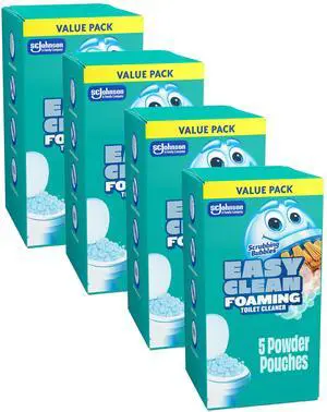 Easy Clean Foaming Toilet Bowl Cleaner, Bathroom Limescale Remover that Fights Odors, Easy Drop-In Powder Pouches, 100g (4 Count, 20 Total Pouches) Easy Clean Foaming Toilet Bowl Cleaner, Bathroom Limescale Remover that Fights Odors, Easy Drop-In Powder Pouches, 100g (4 Count, 20 Total Pouches)