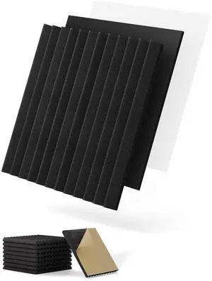 Sound Proof Foam Panels for Walls Soundproof Dampening & Absorbing for Studio, 8 Pack Black Square Self-Adhesive MLV Acoustic Tiles Noise Cancelling & Soundproofing for Bedroom 12" x 12" x 1" Sound Proof Foam Panels for Walls Soundproof Dampening & Absorbing for Studio, 8 Pack Black Square Self-Adhesive MLV Acoustic Tiles Noise Cancelling & Soundproofing for Bedroom 12" x 12" x 1"